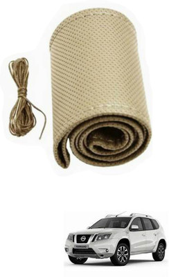 APICAL Hand Stiched Steering Cover For Nissan Terrano(Beige, Leather)