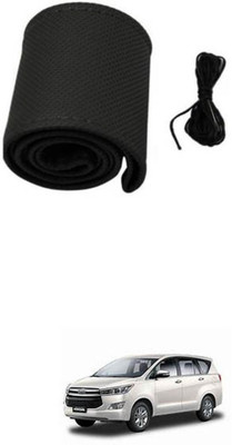 APICAL Hand Stiched Steering Cover For Toyota Innova(Black, Leather)