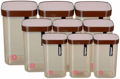 NAYASA Plastic Pickle Jar  - 1500 ml, 1000 ml, 500 ml(Pack of 9, Brown)