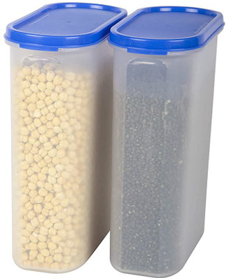 Cutting EDGE Plastic Utility Container  - 2400 ml(Pack of 2, Blue, Clear)