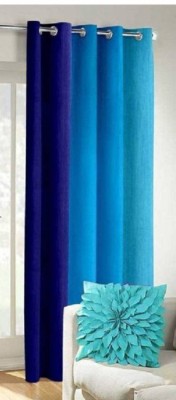 Styletex 151 cm (5 ft) Polyester Semi Transparent Window Curtain Single Curtain(Solid, sky blue)