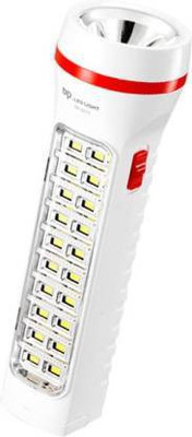 DP.LED 9111 Rechargeable torch Flashlight Long range with 1 led emergency light Flashlight Torch (White : Rechargeable) (1W+20 pieces of SMD 2W ) 8 hrs Torch Emergency Light(White)