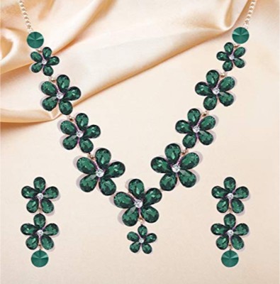 YouBella Alloy Gold-plated Green Jewellery Set(Pack of 1)