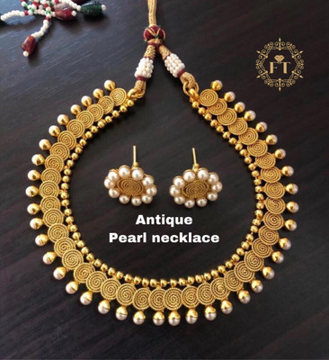 PBM CREATIONS Metal Gold-plated Gold Jewellery Set(Pack of 1)