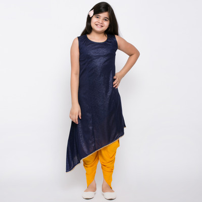 TINY TOON Girls Casual Dhoti & Kurta Set(Blue Pack of 1)