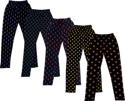 IndiWeaves Legging For Girls(Black Pack of 5)