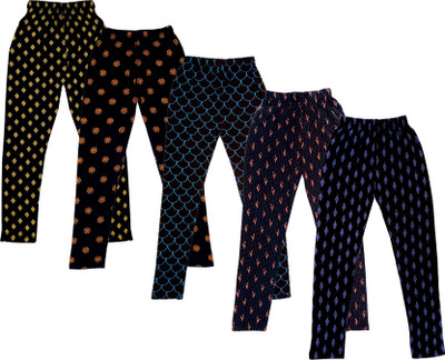 IndiWeaves Legging For Girls(Black Pack of 5)