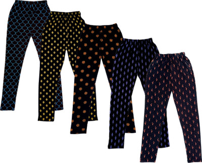 IndiWeaves Legging For Girls(Black Pack of 5)