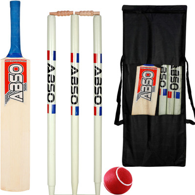 abso Wooden Cricket kit Bat Size 4 For Age Group 9-11 Years Cricket Kit