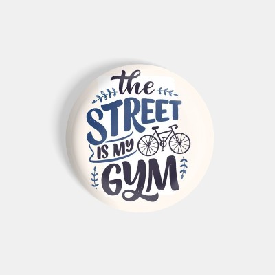 dhcrafts The Street Is My Gym White Fridge Magnet Pack of 1(White)