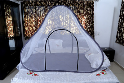 RIDDHI Polyester Adults premiumtent3x7_grey Mosquito Net(Grey Border, Tent)