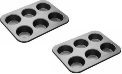 smile4u Aluminium Cupcake/Muffin Mould 6(Pack of 2)