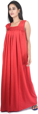 Piyali's Creation Women's Women Nighty(Red)