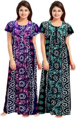 Gorangani Women Nighty Set(Multicolor)