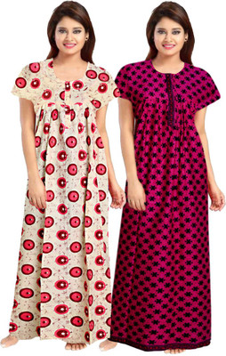 SILVER ORGANISATION Women Nighty Set(Multicolor)