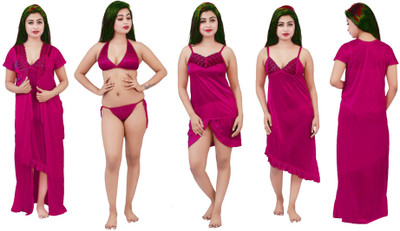 Divine Paridhaan Women Nighty Set(Maroon)