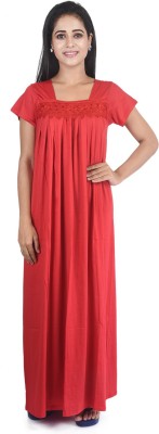 Piyali's Creation Women's Women Nighty(Red)