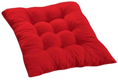 AP Linens Chair Cushion Microfibre Solid Chair Pad Pack of 1(Red)