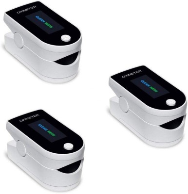 CLEAN MEDS Fingertip Pulse Oximeter SPO2 OLED Display Pack of 3 Pulse Oximeter(White)