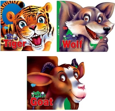 Sawan Presents Set Of 3 Who Am I Story Books Of Tiger,Goat And Wolf(Board Book, Manoj Publications Editorial Board)