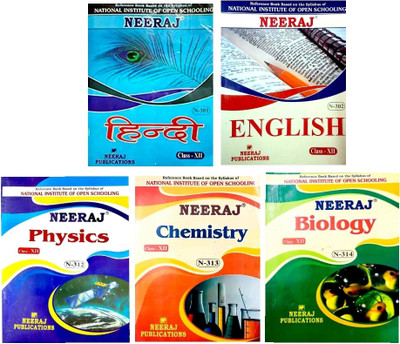 NEERAJ Class 12th Book Set Of 5 Books (English Medium) - Hindi(301), English(302), Physics(312), Chemistry(313), Biology(314) NIOS (Open School) Class - 12 (Neeraj Publcation) (Paperback, RAKESH KUMAR)(Paperback, RAKESH KUMAR)