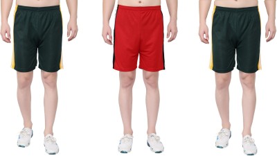 Zonecart Striped Men Red, Green, Green Gym Shorts