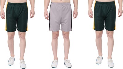 OORA Striped Men Grey, Green, Green Sports Shorts