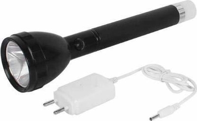 AKR 9050 High Power Long Life Flashlight - Rechargeable and Two Bulb LED Torch Torch(Black, White, 27 cm, Rechargeable)
