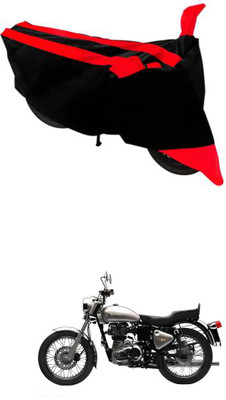 MMSSTAR Waterproof Two Wheeler Cover for Royal Enfield(Bullet Electra Twinspark, Black, Red)