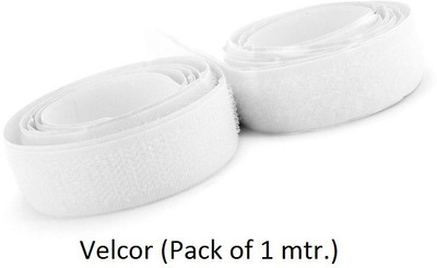 Aapal Collection White Velcro Tape ( Pack of 1 mtr.) Sew-on Velcro(White)