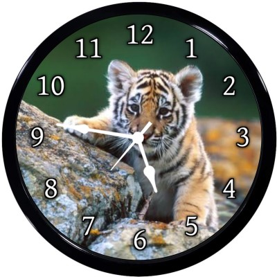 Babawill Analog 28 cm X 16 cm Wall Clock(Black, With Glass, Standard)