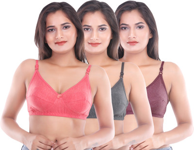 Zunahme Women T-Shirt Non Padded Bra(Multicolor)