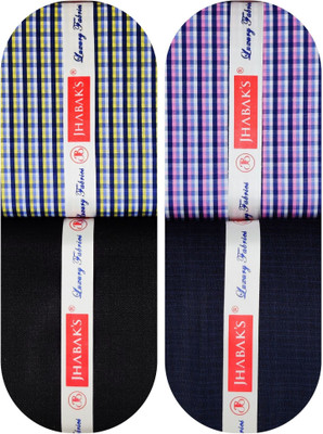 JHABAK'S Viscose Rayon Checkered Shirt & Trouser Fabric