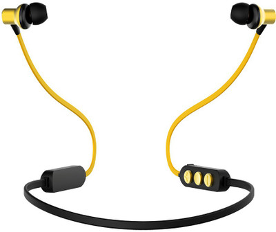 PTron Avento Classic Bluetooth Headset(Yellow, In the Ear)