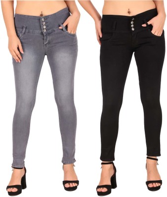 SAVITA FASHION WEAR Boyfriend Women Grey, Black Jeans(Pack of 2)