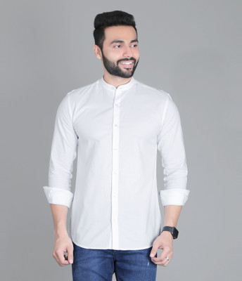 5TH ANFOLD Men Solid Casual White Shirt