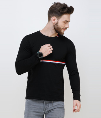 Wrath Colorblock Men Round Neck Black T-Shirt