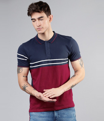 HIGHLANDER Colorblock Men Polo Neck Multicolor T-Shirt