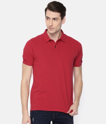 jorkk Solid Men Polo Neck Red T-Shirt