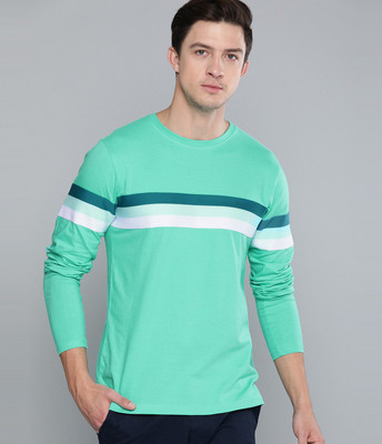 DIFFERENCE OF OPINION Solid Men Round Neck Green T-Shirt