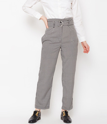 Popnetic Regular Fit Women Black Trousers