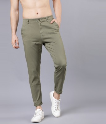 HIGHLANDER Slim Fit Men Green Trousers