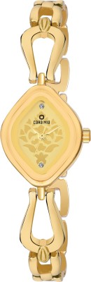 Cara Mia Enchanting Ion Gold Plated Swarovski Crystal Studded Golden Dial Oval Shaped Premium Watch for Women ,Ladies & Girls Analog Watch  - For Women