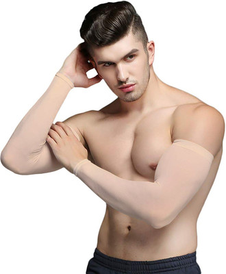 VRUGRA Nylon Arm Sleeve For Men & Women(Free, Beige)