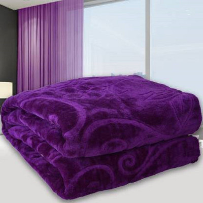 AUBORON Self Design Double Mink Blanket for  Heavy Winter(Microfiber, Purple)