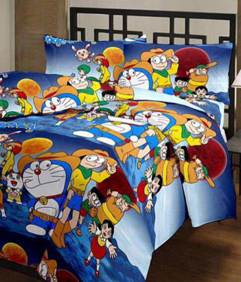 J SHREE Cartoon Double Dohar for  AC Room(Poly Cotton, Blue)