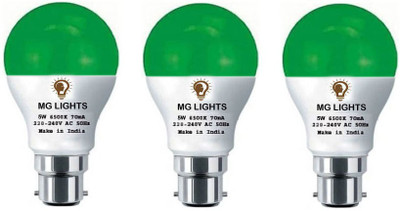 mg lights 5 W Basic Arbitrary B22 LED Bulb(Green, Pack of 3)