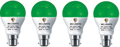 mg lights 5 W Basic Arbitrary B22 LED Bulb(Green, Pack of 4)
