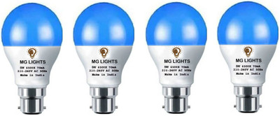 mg lights 5 W Basic Arbitrary B22 LED Bulb(Blue, Pack of 4)