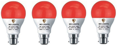 mg lights 5 W Basic Arbitrary B22 LED Bulb(Red, Pack of 4)
